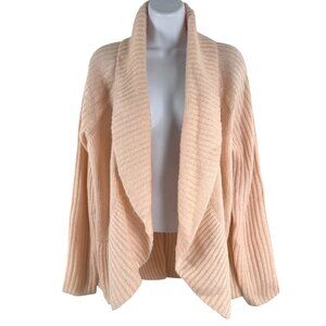Chico's Crystal Rib Cardigan Sweater Size 2 Mohair Blend Akoya Pearl NWT TP-3671